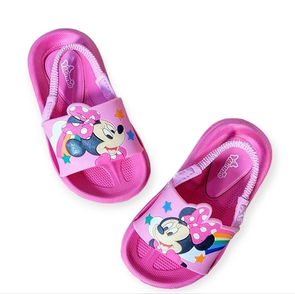 Disney Minnie Mouse Pink Slides Sandals Size 5 / 6 - Picture 1 of 15